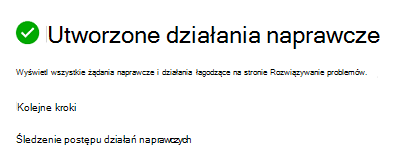 Potwierdzenie utworzenia zadania korygowania.