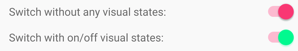 Zrzut ekranu przedstawiający przełącznik w wizualizacji VisualState.