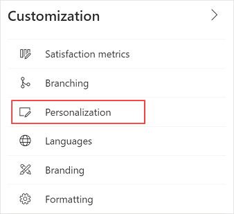 Element menu Personalizacja.