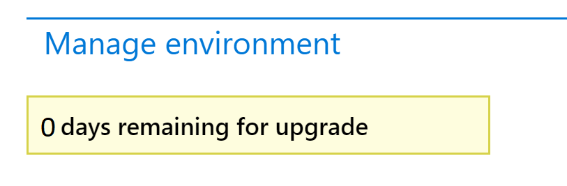 Upgrade timer has reached 0 (zero) days