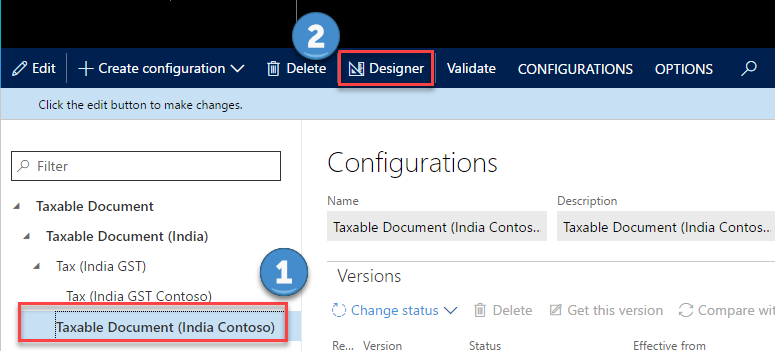 Tax configuration designer.