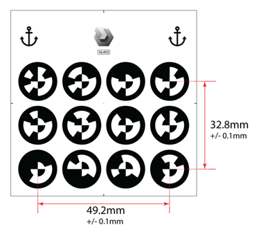 Circular code anchor measurements.