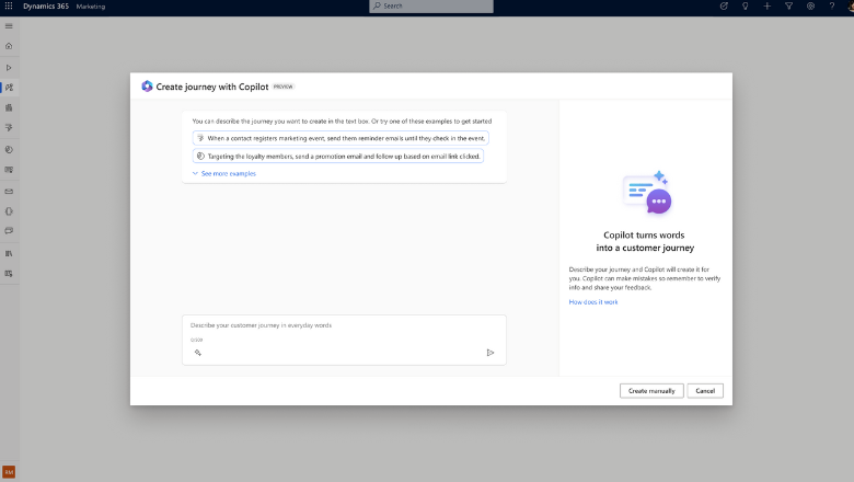 Create customer journeys by describing them in your own words using Journey Copilot