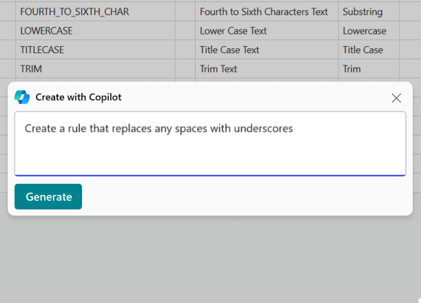 An example use case of the new PromptDialog that creates string transformations.