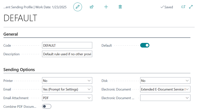 Document Sending Profile