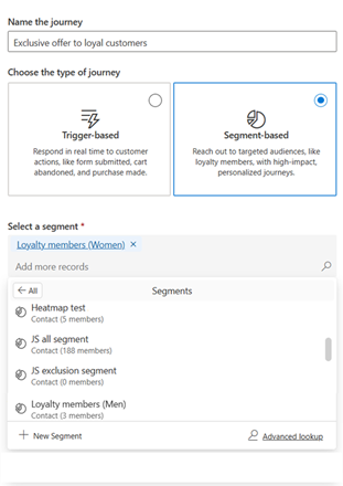 Multiple segments to start a journey