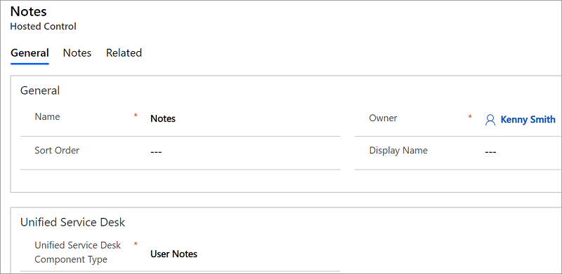 User Notes hosted control.