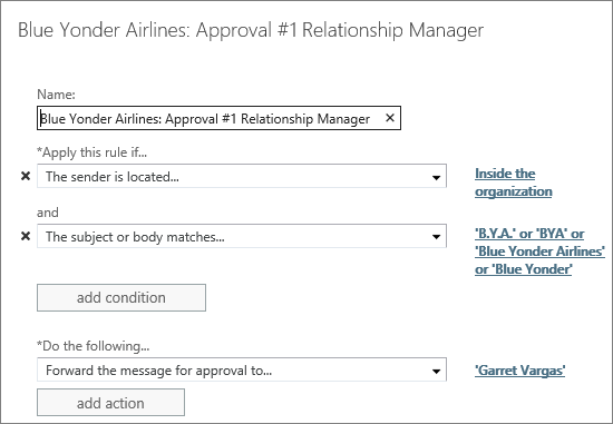 Rule for first-level approver.