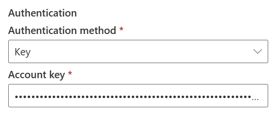 Zrzut ekranu przedstawiający metodę uwierzytelniania klucza usługi Azure Cosmos DB for NoSQL.