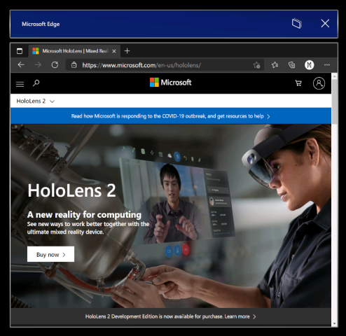 nowy zrzut ekranu przeglądarki Microsoft Edge.