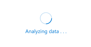 Screenshot showing a moving circle as the data is being checked to ensure that it's in the correct format.