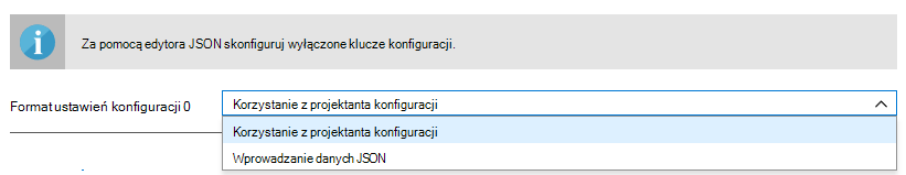 Format ustawień konfiguracji — korzystanie z projektanta konfiguracji