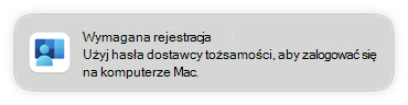 Zrzut ekranu przedstawiający wymagany monit o rejestrację na urządzeniach użytkowników końcowych podczas konfigurowania logowania jednokrotnego platformy w Microsoft Intune.