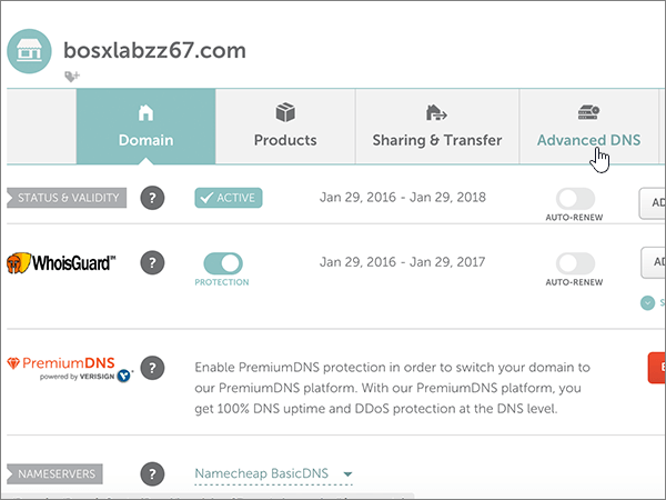 Wybierz pozycję Zaawansowany system DNS.