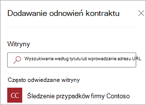 Wybierz witrynę.