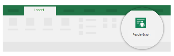Zrzut ekranu przedstawiający dodatek Wykres osób na karcie Wstawianie.