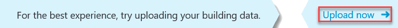 Screenshot of  banner that notifies a user to upload building data.