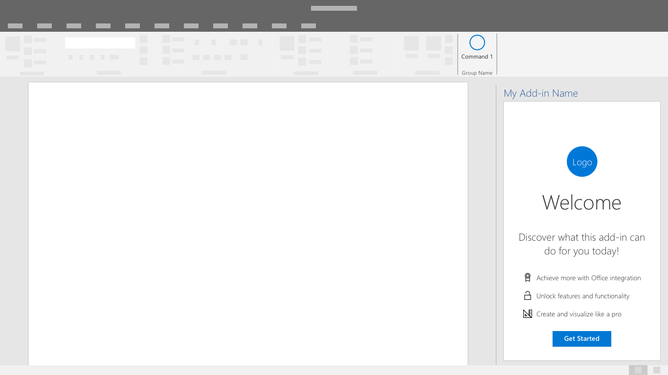 A sample add-in task pane in an Office application.