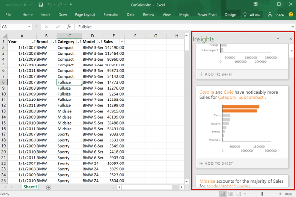 Task pane add-in in Excel.