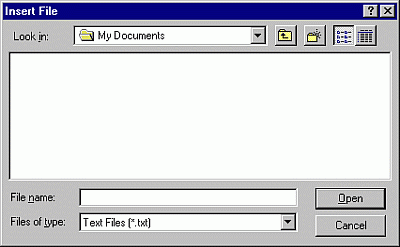 Insert file dialog box