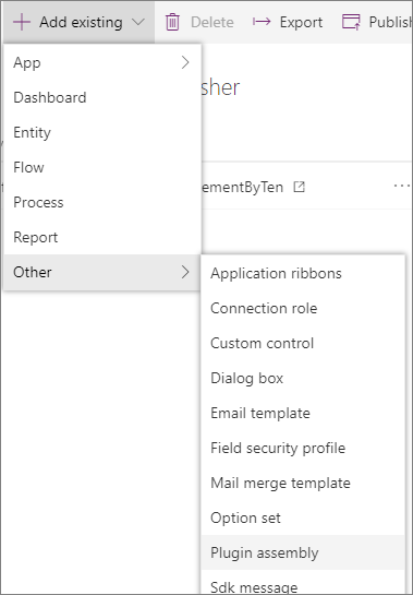 Add existing plugin assembly.