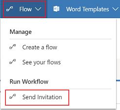 Przepływ pracy Wyślij zaproszenie.