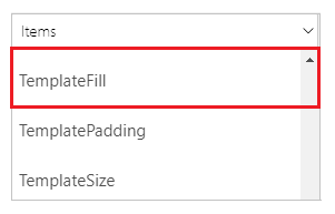 Wybierz właściwość TemplateFill.
