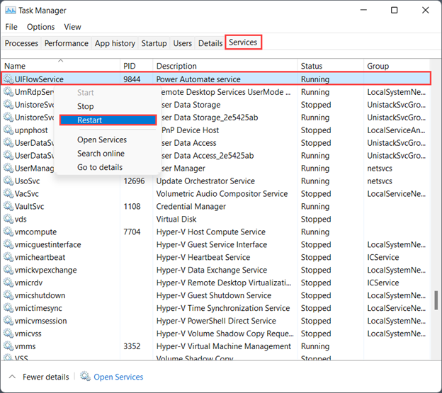 Zrzut ekranu Menedżera zadań systemu Windows.