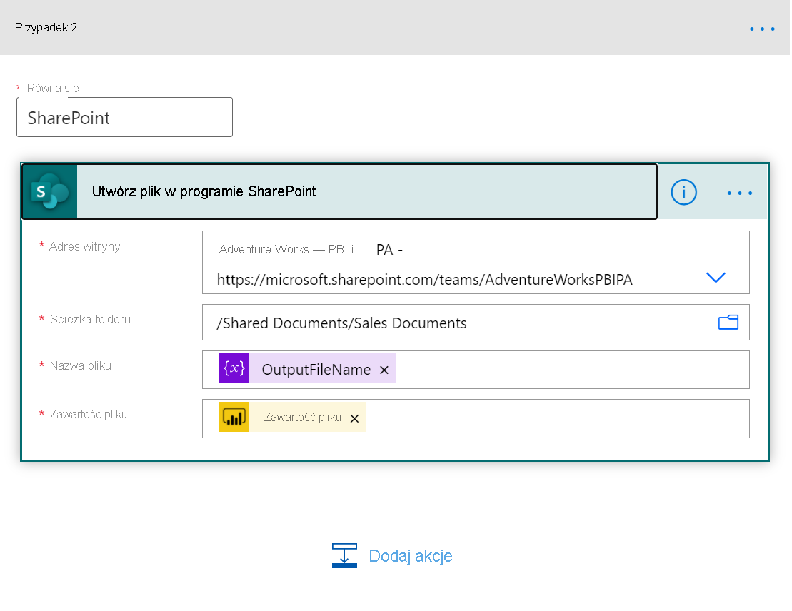 Screenshot that shows the case where you're saving your paginated report to SharePoint Online.