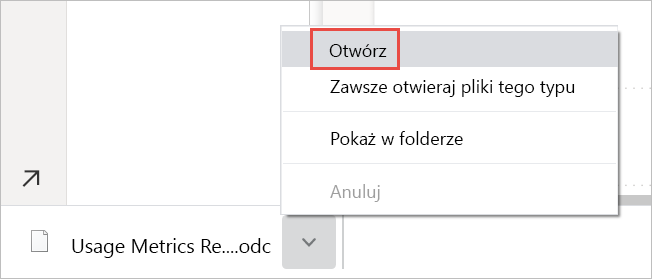 Zrzut ekranu przedstawiający otwieranie pliku odc