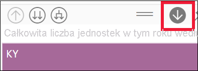 Zrzut ekranu przedstawiający wizualizację z włączoną/wyłączoną ikoną przechodzenia do szczegółów.