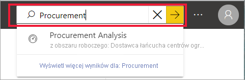 Zrzut ekranu przedstawiający tekst na pasku wyszukiwania.