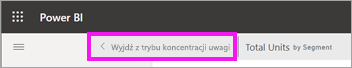 Zrzut ekranu przedstawiający przycisk Zakończ tryb koncentracji uwagi.