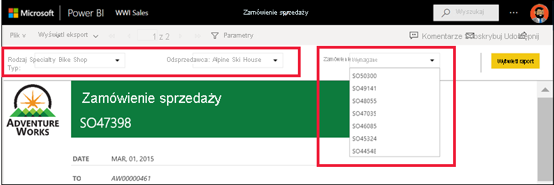 Zrzut ekranu przedstawiający sposób zmiany parametrów.