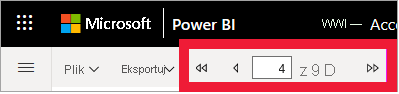 Zrzut ekranu przedstawiający kontrolki strony na górnym pasku menu.
