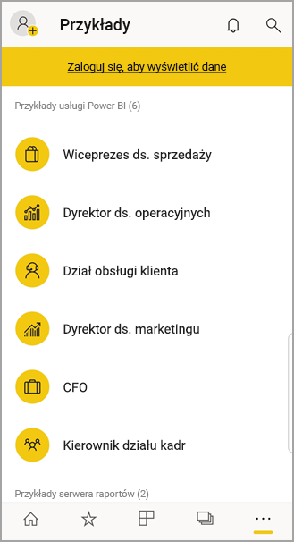 Power BI mobile samples