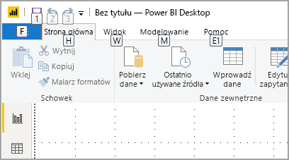 Screenshot of Power BI Desktop with KeyTips.