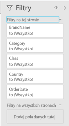 Zrzut ekranu przedstawiający okienko Filtry z menu kontekstowym.