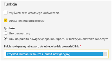 Zrzut ekranu przedstawiający okno dialogowe Funkcje.