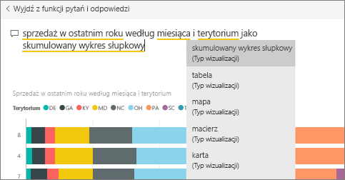 Zrzut ekranu przedstawiający pytanie w polu pytania.