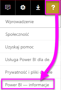 Informacje na temat usługi Power BI