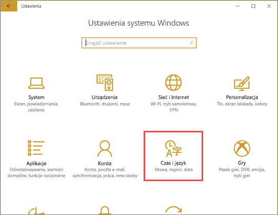 Zrzut ekranu programu Power BI Desktop przedstawiający okno dialogowe Ustawienia systemu Windows.