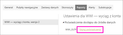 Zrzut ekranu przedstawiający edytowanie poświadczeń.