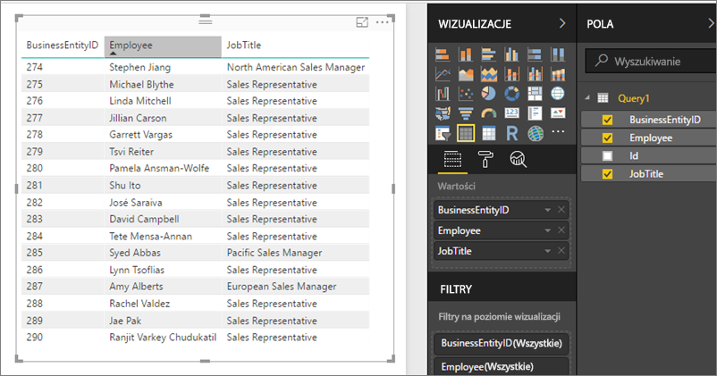 Power BI Desktop report design with OData feed