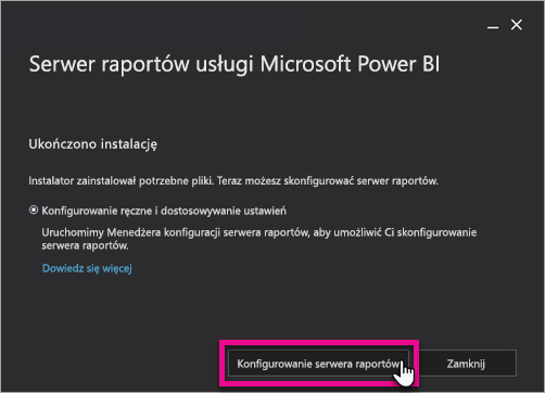 Konfigurowanie serwera raportów