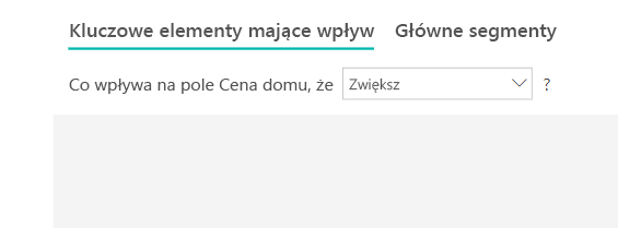 Zrzut ekranu przedstawiający opcje listy rozwijanej, aby wybrać elementy mające wpływ.