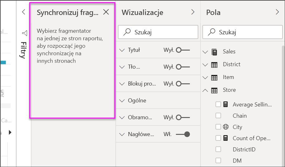 Zrzut ekranu przedstawiający okienko Synchronizowanie fragmentatorów.