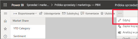Zrzut ekranu przedstawiający pasek menu z opcją Edytuj.