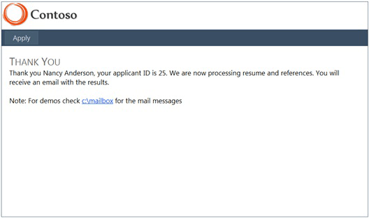 Online Application Response