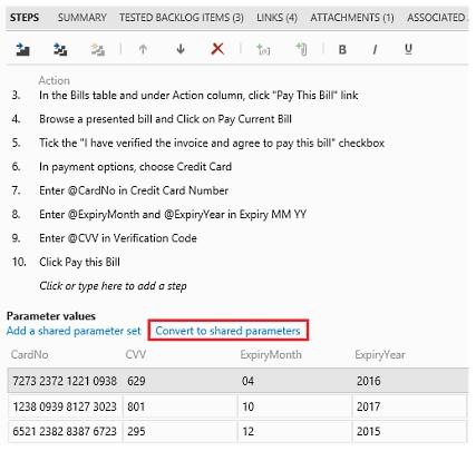 convert your existing local parameters to shared parameters